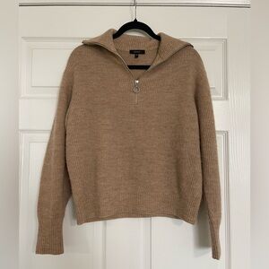 Quince Tan Ribbed Sweater